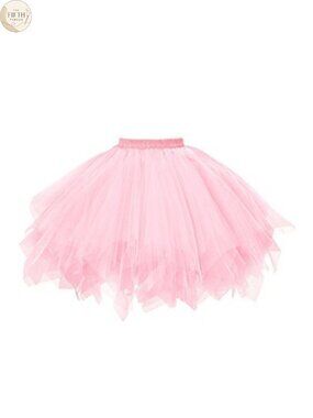 GOOBGS Ballet Tulle Skirt Petticoat Short Party Tutu